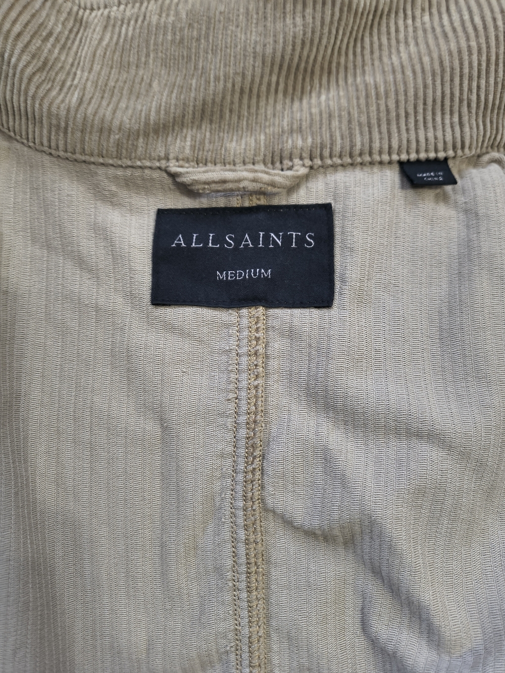 All Saints Men’s Beige Corduroy Shirt Jacket - Picture 2 of 2